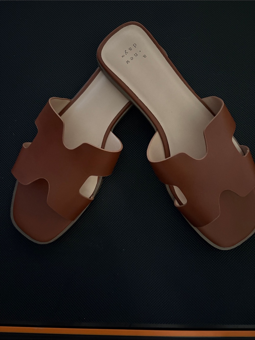 a new day Brown Slip-On Slide Mules